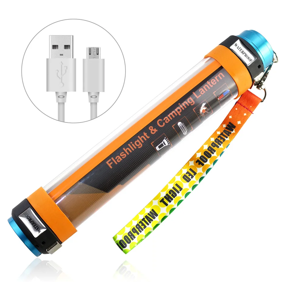 

USB Rechargeable Flashlight Torch Waterproof LED Camp Lights Portable Lantern Multi-functional Hanging Magnetic Flash Light