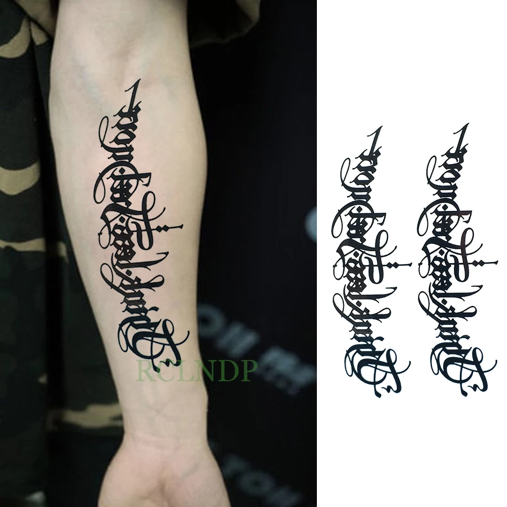 

Waterproof Temporary Tattoo Tribal Totem tatto flash tatoo fake large size body art arm chest English for girl women man