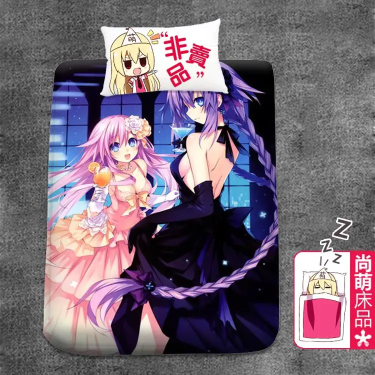 

Anime Cartoon Hyperdimension Neptunia Natural Wool Cloth With Soft Nap flat sheet bed sheet top sheet 150*200cm No.10852