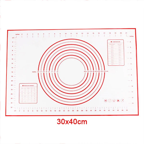 Антипригарной силиконовый коврик для выпечки для духовки весы раскатки теста коврик для выпечки прокатки помадка, кондитерские изделия коврик с антипригарным покрытием жаропрочная посуда, Кулинария Инструменты - Цвет: 30x40cm