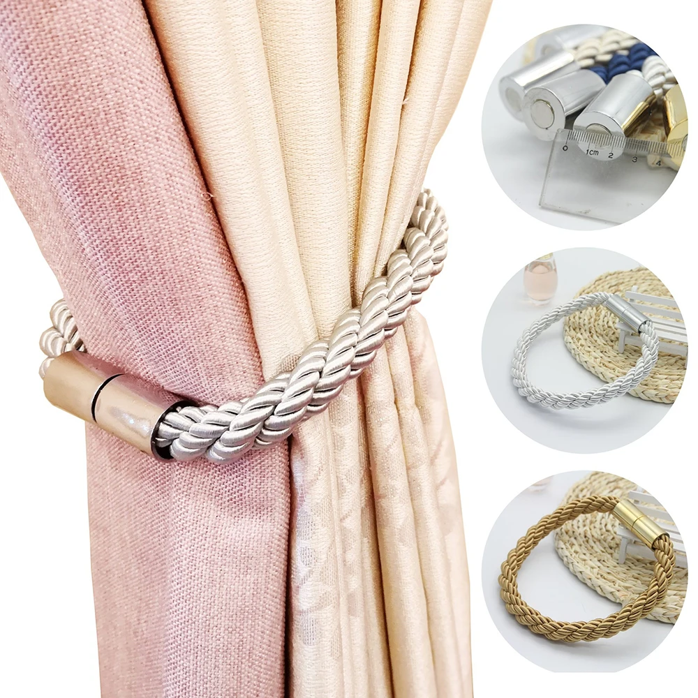

Urijk Magnetic Curtain Tieback Magnet Curtains Bandages Buckle Magnetic Creative Curtain Strap Textile Accessories