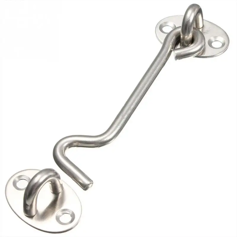 Galvanised Steel Cabin Hook /& Eye Latch Lock Shed-Gate Door Catch Silent Holder 10cm