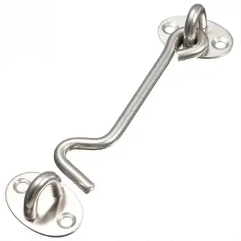 

3/4/6/8 inch Crescent Window Lock With Safety Switch Cabin Hook Door Latch Lock Catch Holder With install Screws