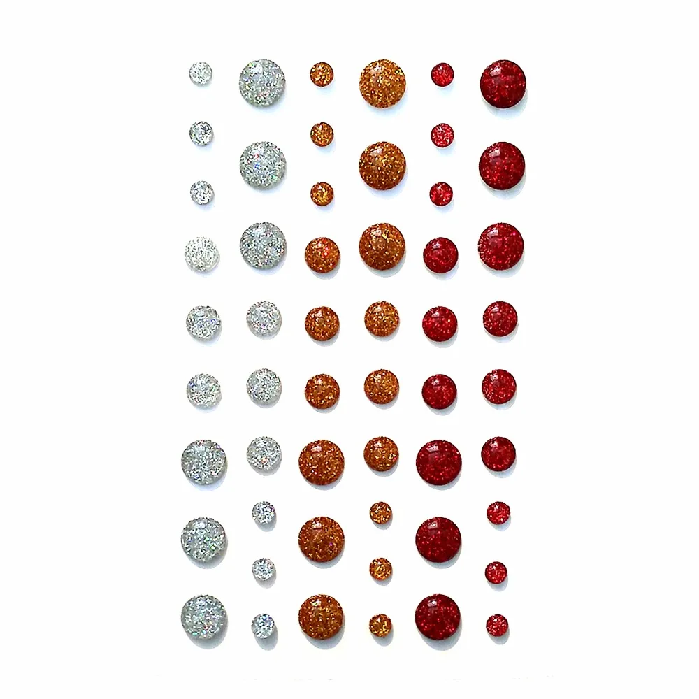 

(5 pcs per lot) Gold Silver glitter enamel dots self adhesive resin stickers scrapbooking