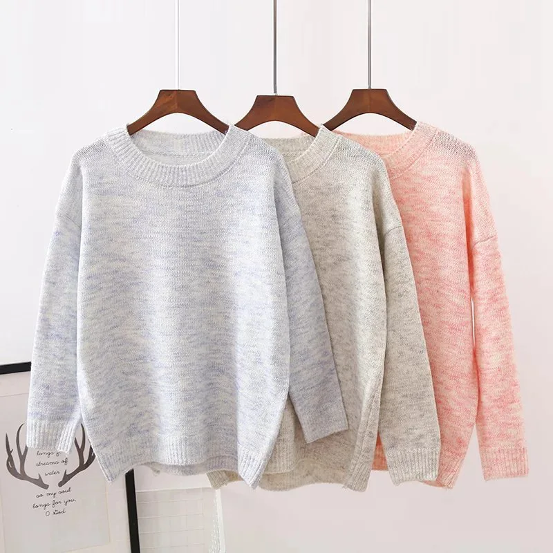 

2019 autumn new fashion simple pullover sweater female mori girl 54295