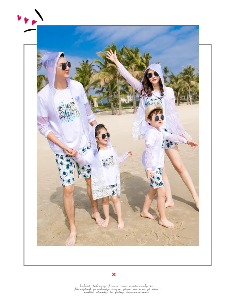 UPF50+ Семейные одинаковые футболки, куртки, пальто летняя пляжная одежда «Мама и я» Солнцезащитная одежда для мамы и дочки УФ-защита