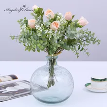 Цветок Анжелы, искусственный букет роз, маленький Лотос для младенцев, Цветочный Декор для дома, свадебной вечеринки, зеленое растение, Прямая поставка