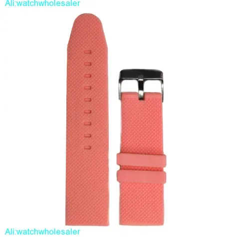 26mm Light Pink Color Silicone Jelly Rubber Ladies Watch Band Straps WB1062P26JB