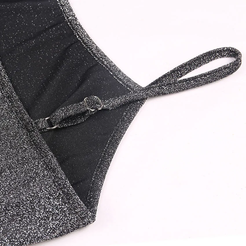2018 Women Sexy Waist Silver Dress Temperament commute Suspender Backless Slim Dress Off Shoulder Dress Slim Fit