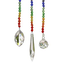 Набор из 3 предметов H& D, хрустальная люстра-ловушка для защиты от солнца, шаровая чакра с призмами, ручная работа, Радужный производитель, Висячие капли, Декор для дома и сада