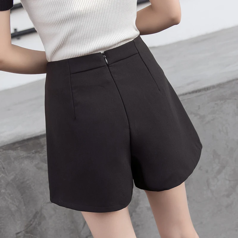 Summer Women Shorts Sweet Button High Waist A Word Wide Leg Shorts Female Casual Ladies High Waist Shorts Korte Broek Vrouwen fashion clothing