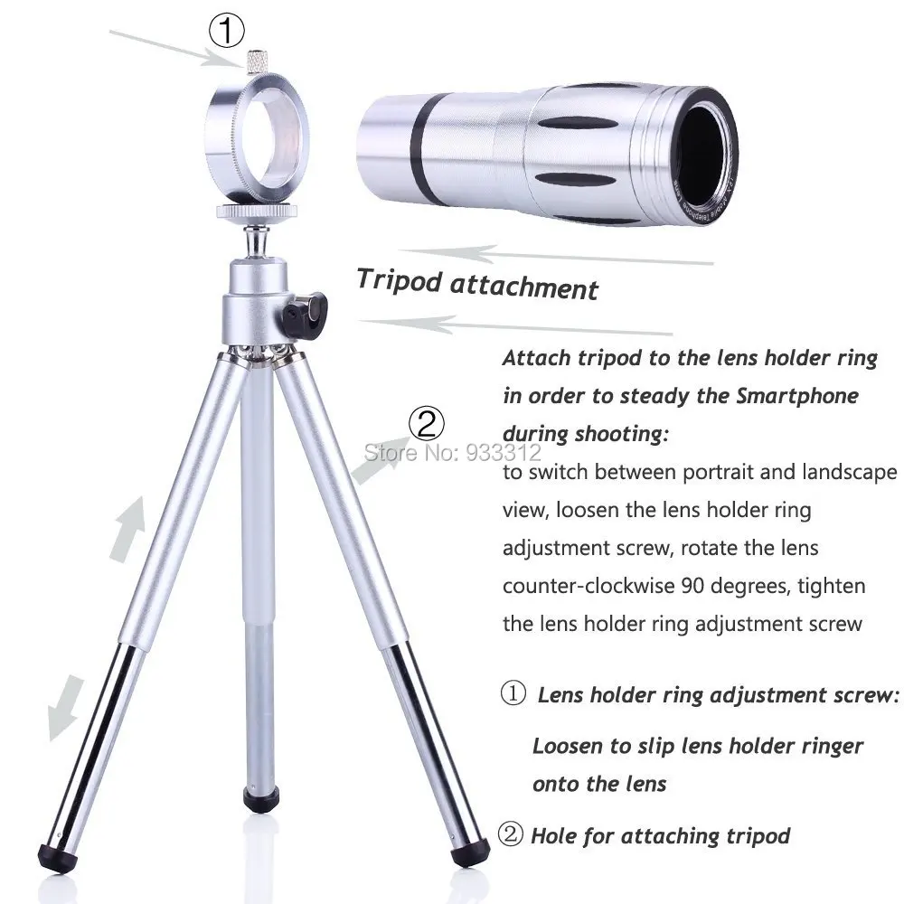 12x Telephoto Camera Lens Kit for iPhone  with iPhone 6 Case, iPhone 6 Plus Case, iPhone 5s Case, iPhone 5 Case, Mini Tripod  Awesome Photography Accessories5