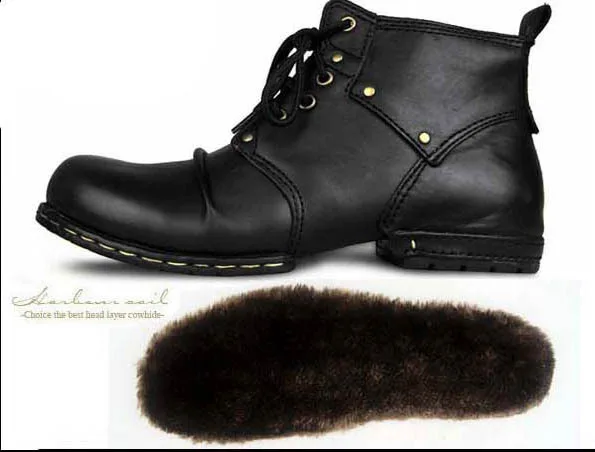 Зимние мужские ботинки из натуральной кожи; военные зимние ботинки наивысшего качества; Новинка года; защитная обувь с мехом; бренд OTTO ZONE; Быстрая - Цвет: Black with fur