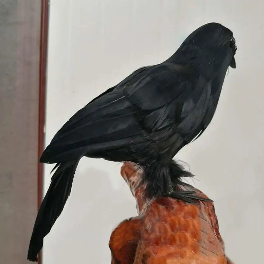 

Halloween Simulation Raven Innovation Jewelry Ghost Festival Props Feather Bird Craft Party Animal Garden Decoration Jewelry