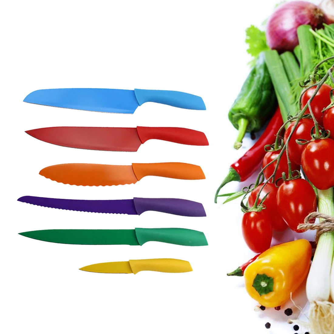 Colourful Knife Handle Knife Gift Kitchen With Fruit Paring salad Tools