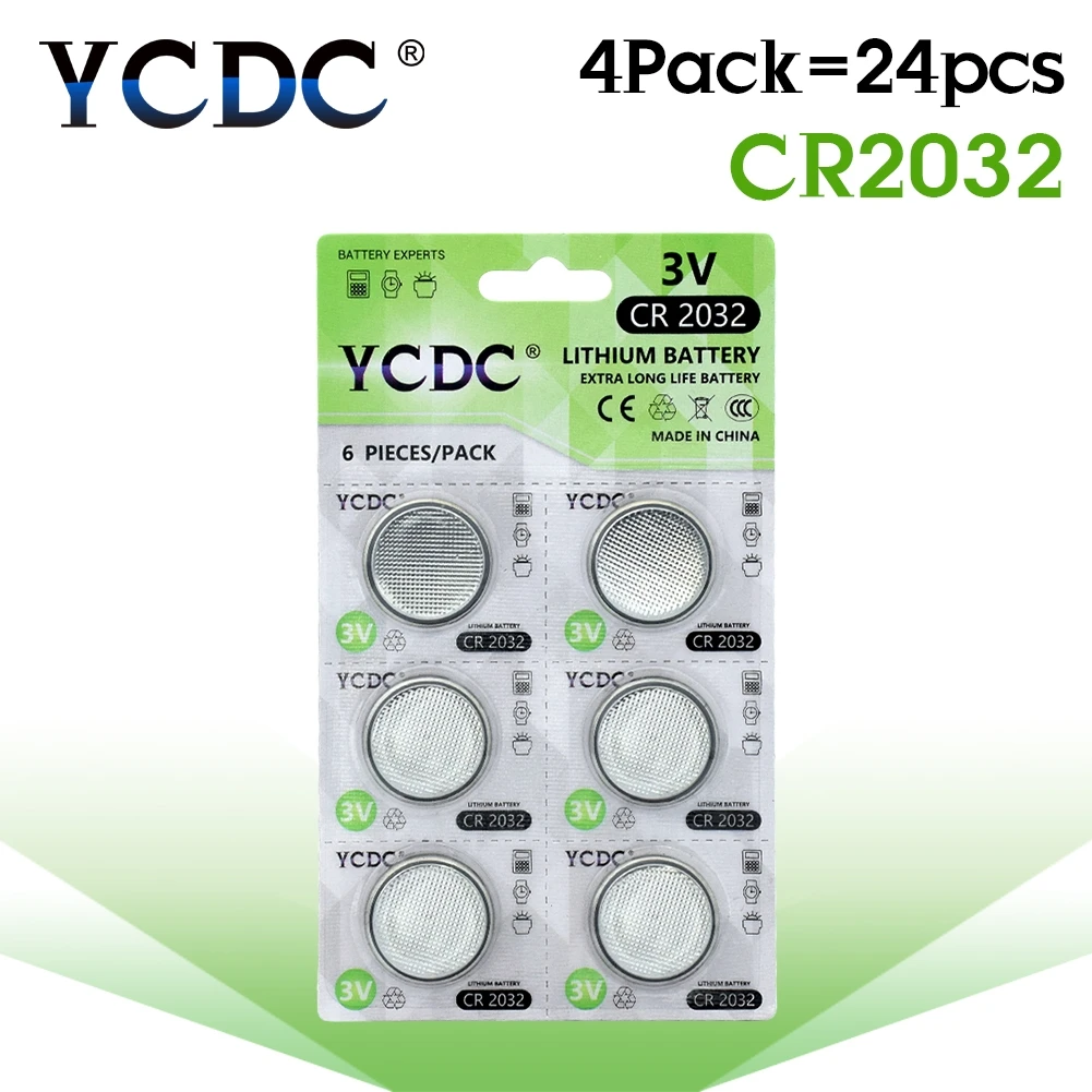 YCDC поле Новый 24 шт. литиевых CR2032 батареи DL2032, ECR2032, 5004LC, KCR2032, BR2032, KL2032, SB-T15 3 В кнопки сотового монет Батарея