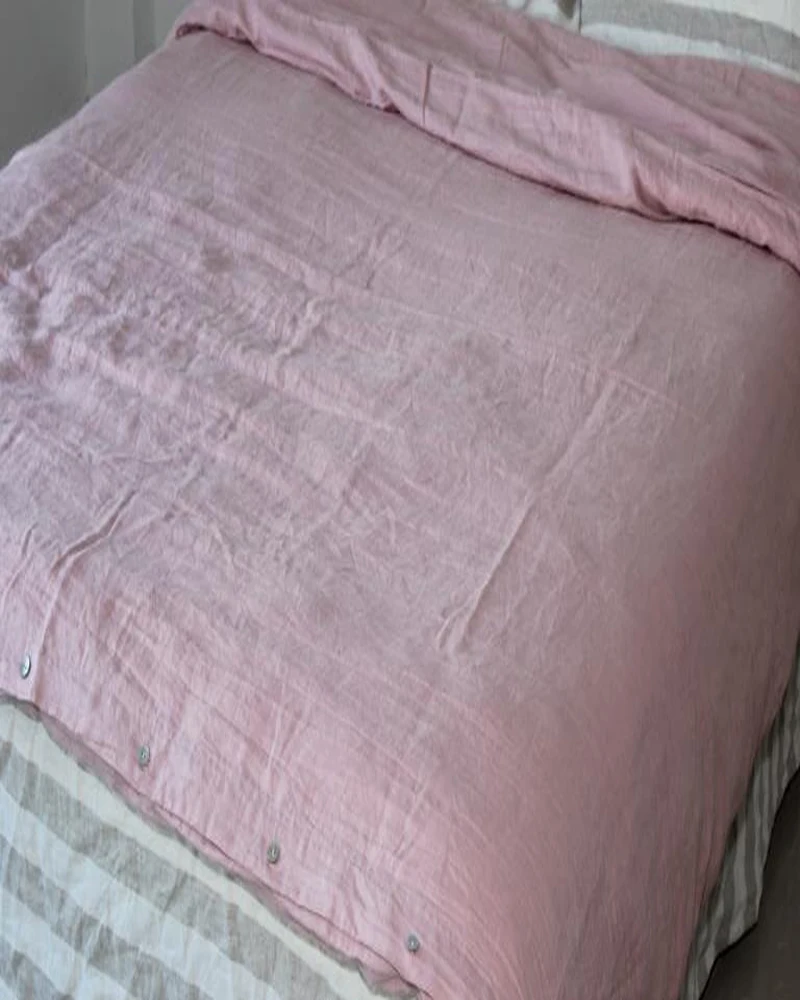 french washed linen bed duvet cover stonewashed pure linen duvet pink linen sheets
