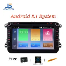 JDASTON 8 дюймов 2 DIN ANDROID 8,1 автомобильный gps Радио DVD для Skoda VW Passat B6 Поло Гольф 4 5 Touran T5 Jetta Caddy Tiguan сидение Bora