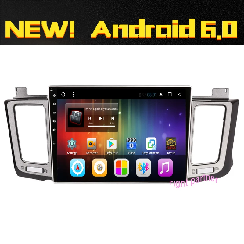 Cheap Free Shipping New Big 10.2 inch Android 6.0 Car DVD player For Toyota Rav4 new Gps With Radio wifi 0