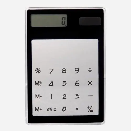 YOC Desk Solar Transparent Touch font b Calculator b font Black 8 figures