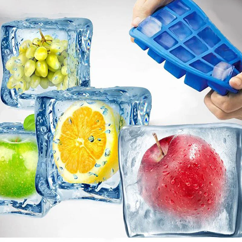 Силиконовая форма льда кубический лоток квадратный лоток для льда Улучшенная форма с гибким легким выпуском формы для кухни и бара