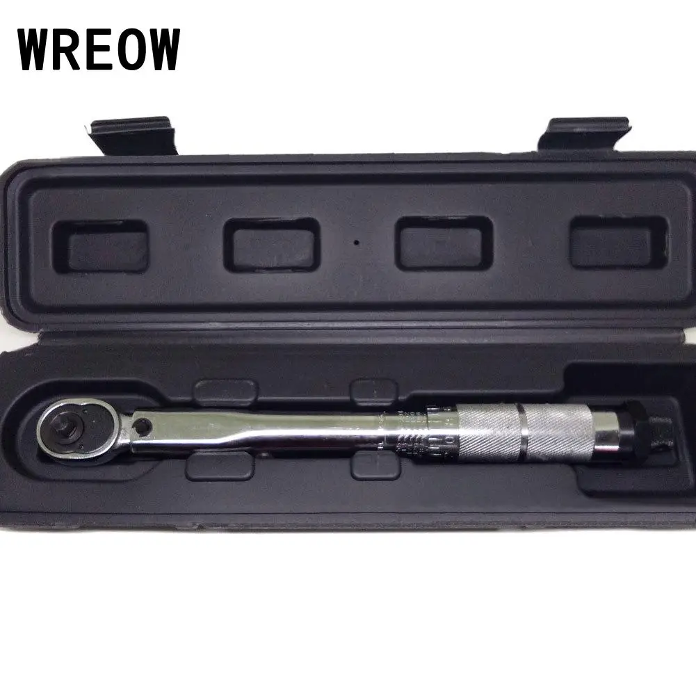

WREOW 1/4'' Drive Torque Wrench Spanner Drive Click Adjustable Hand Spanner Ratchet Wrench Mirror Matt Repair Tools W/ Case