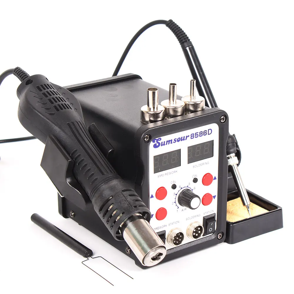 8586D SMD BGA паяльная станция для распайки цифровой 2 в 1 Тепловая пушка горячего