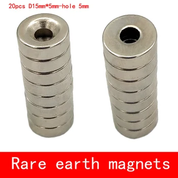 

20pcs/pack dia 15*5mm hole 5mm Rare Earth Neodymium Circular magnet Neodymium magnets 15X5mm