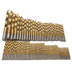 99 шт. титановое покрытие высокоскоростная стальная серратула набор сверл Инструмент 1,5 мм-10 мм