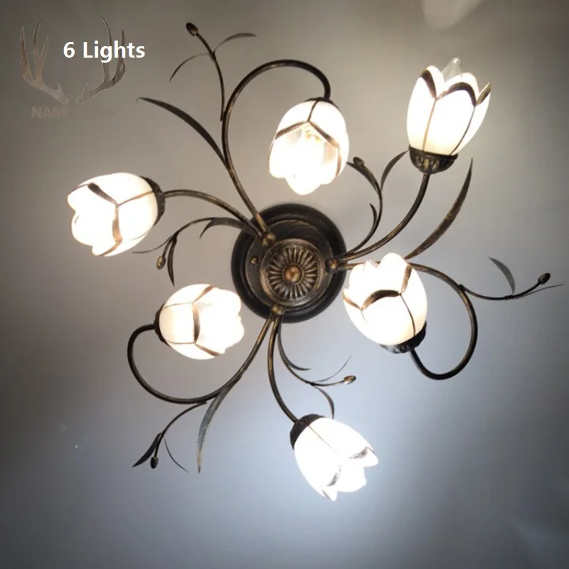 Nordic American Country Loft Vintage Ceiling Light For Living Room