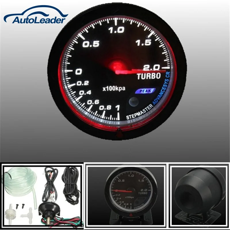 

Universal 12V Black Chrome Face Auto Car Motor 60mm Turbo Boost Gauge Meter Defi Sensor With Bracket