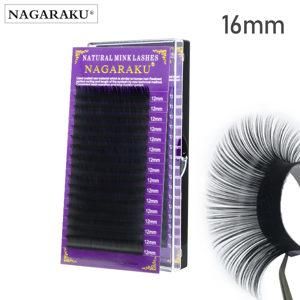 

NAGARAKU 16mm Faux mink individual eyelash extension cilia lashes extension for professionals soft mink eyelash extension