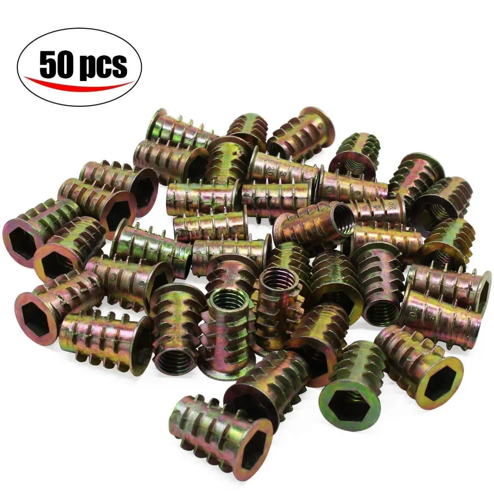 50PCS-M8-Threaded-Insert-Nuts-Zinc-Alloy-Hex-Socket-Screw-in-Nuts-for-Wood-Furniture-m8x20 (3)
