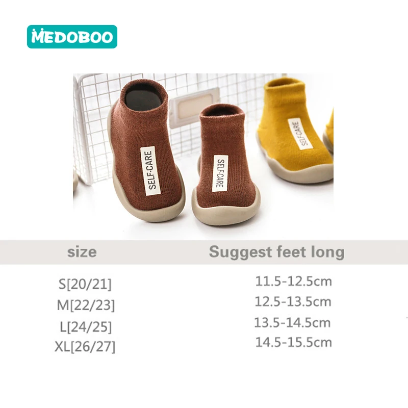 Medoboo/детские Нескользящие носки-тапочки детские хлопковые носки детская резиновая обувь детские короткие носки-трубы с принтом для девочек и мальчиков 20