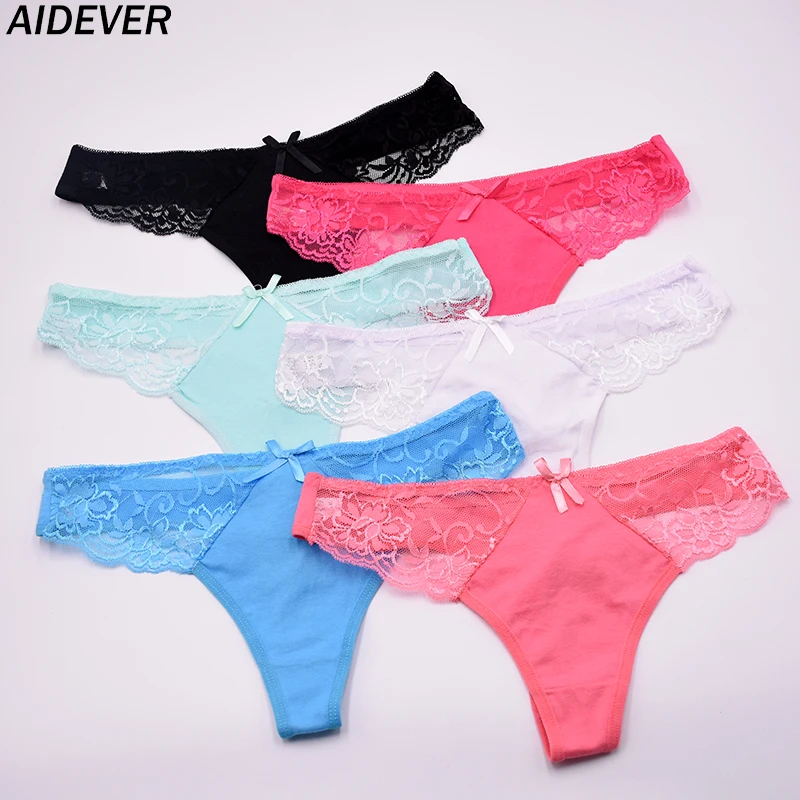 AIDEVER 6 шт./лот женское нижнее белье из хлопка женские сексуальные кружевные
