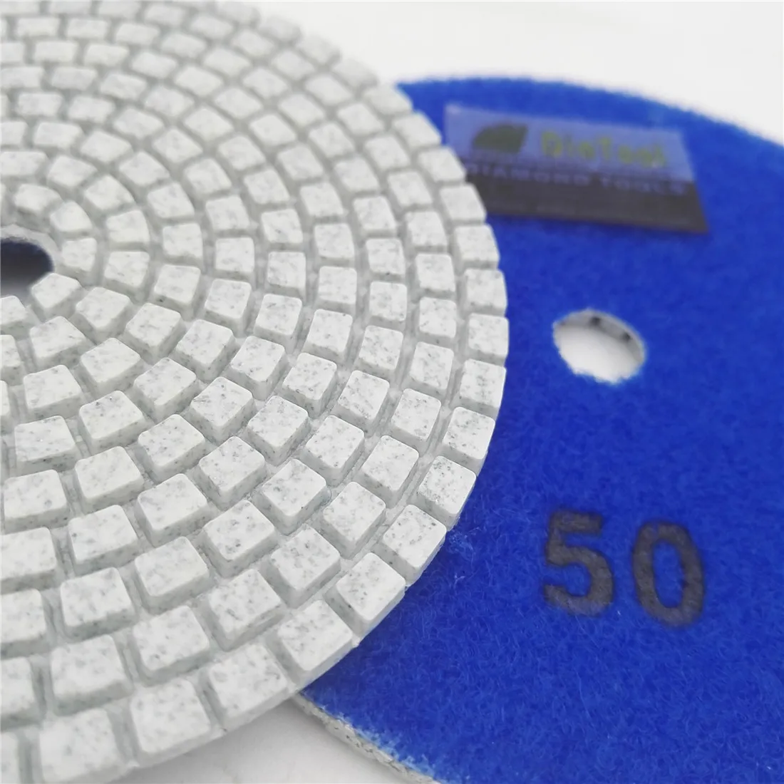 SHDIATOOL 10pcs 4"/100mm Professional White Diamond Wet or Dry Polishing Pads #50 Resin Bond Sanding Discs Stone Polishing Disc