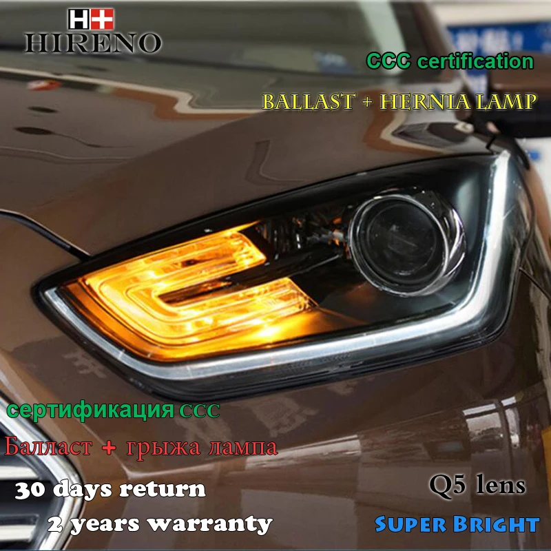 Hireno Headlamp for 2015 2017 Ford Escort Headlight Assembly LED DRL