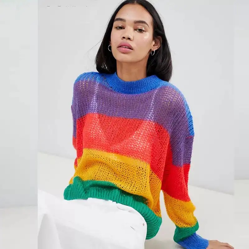 colourful knitted jumpers