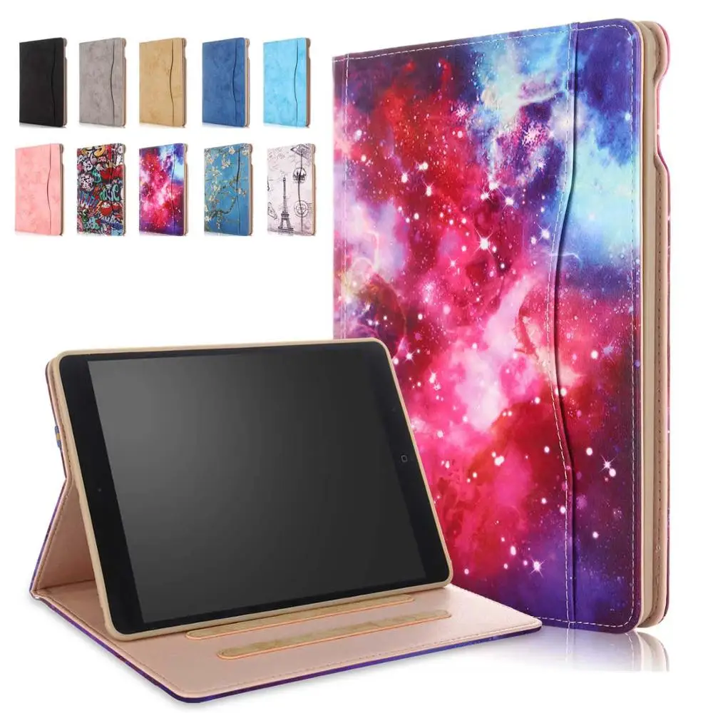 

For Funda iPad Air 2 Air iPad 9.7 2018/2017 Case Premium Leather Folio Protective Smart Stand Cover Auto Wake/Sleep Hand Strap