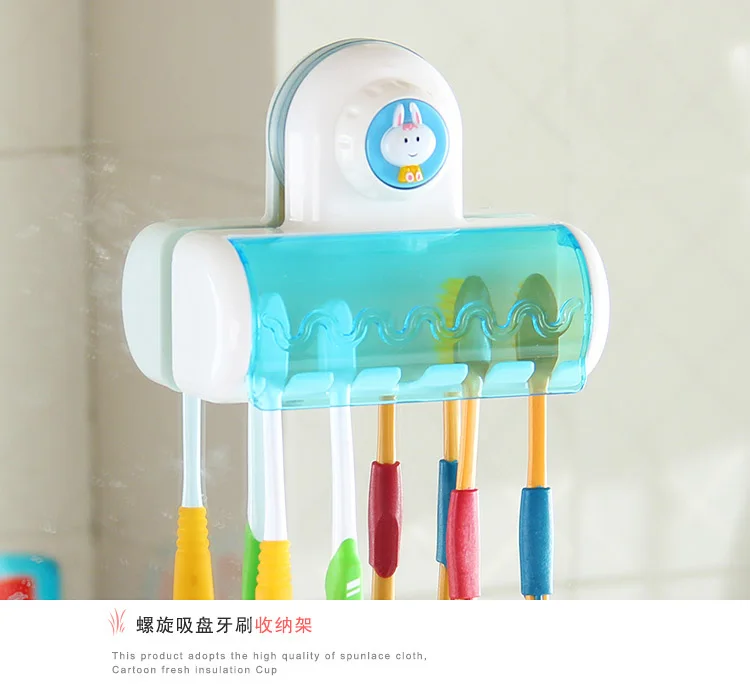 Toothbrush SpinBrush Suction Cups Holder Stand 5 Racks Home Bathroom