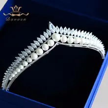 Bavoen New Arrival Topquality European Brides Zircon Tiara Evening Nature Pearl Hairbands Evening Hair Accessories