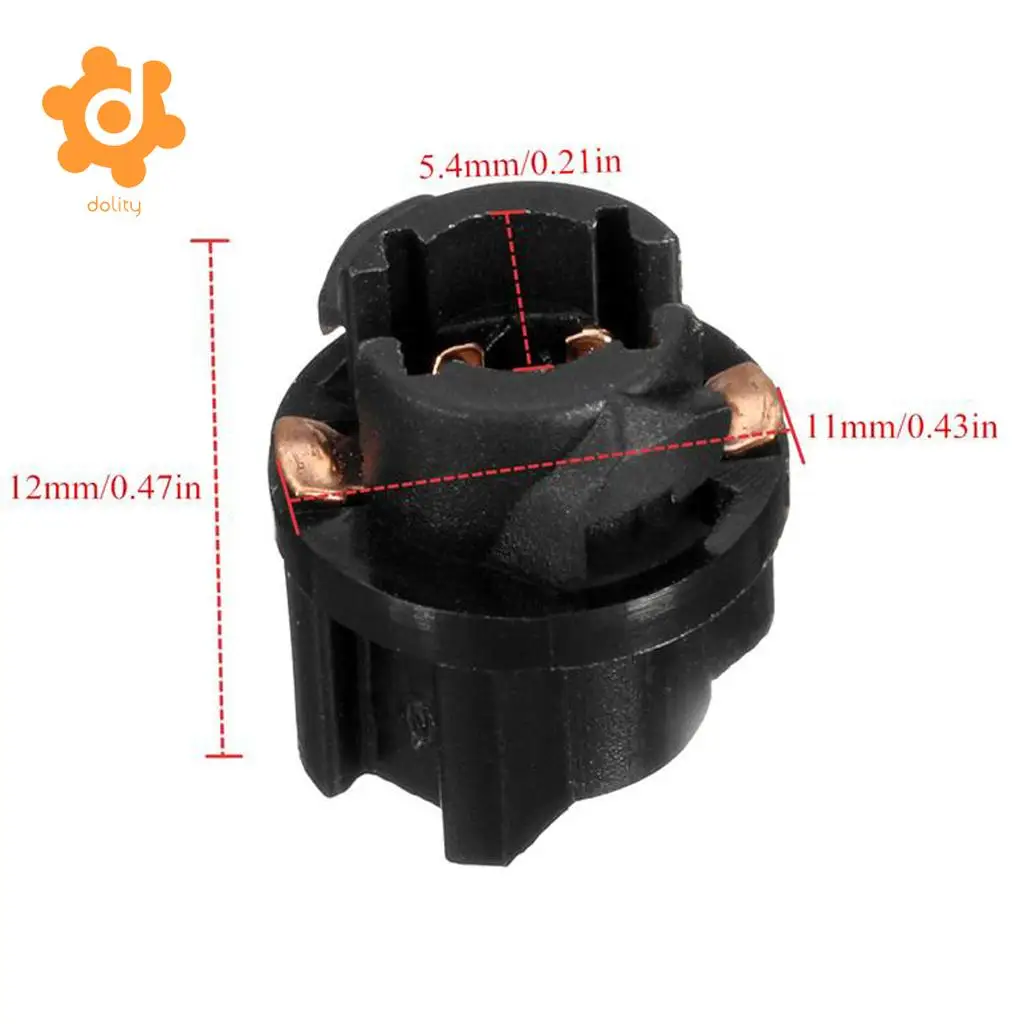 Baoblaze 10 Pieces T5 Twist Socket Car Instrument Panel Cluster Bulbs Lamp Holders