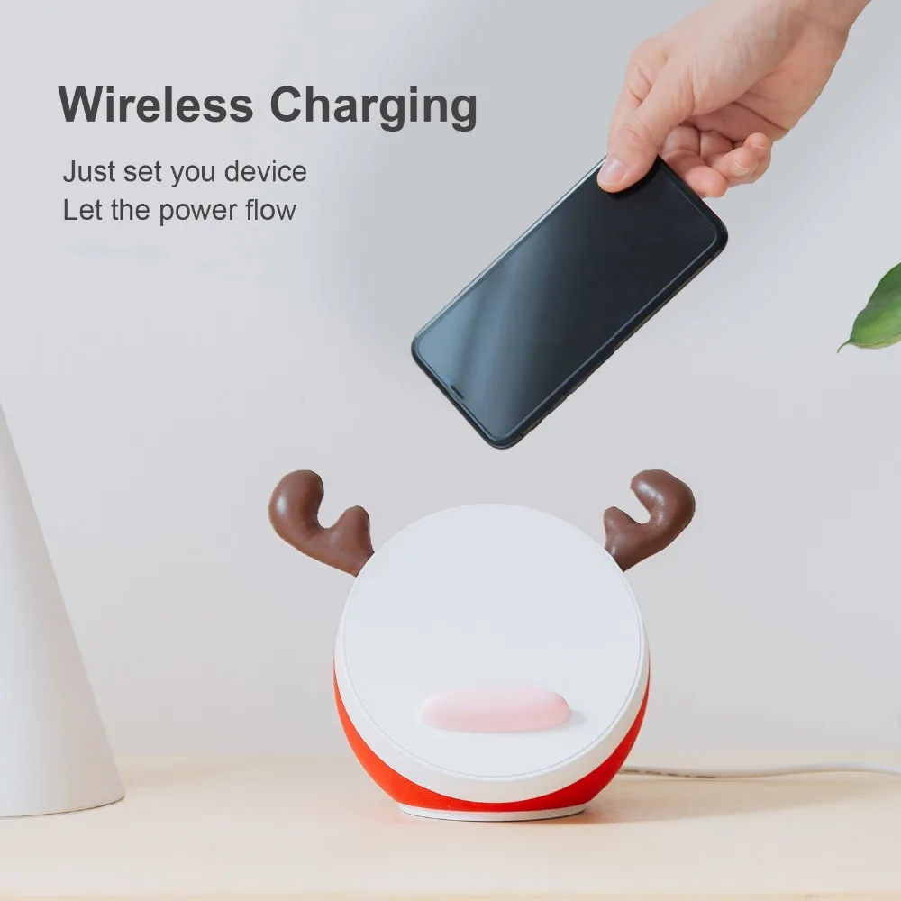 

Heecavs Led Universal Fast Wireless Charger Speaker for Apple 7.5W, For Sumsung Huawei Xiaomi Lg Android Phone 10W Charging