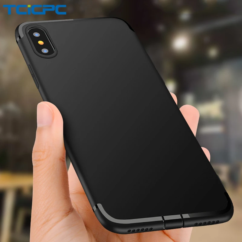 Tcicpc для IPhone X Case силиконовые Роскошные ультра тонкий матовый из ТПУ Мягкий