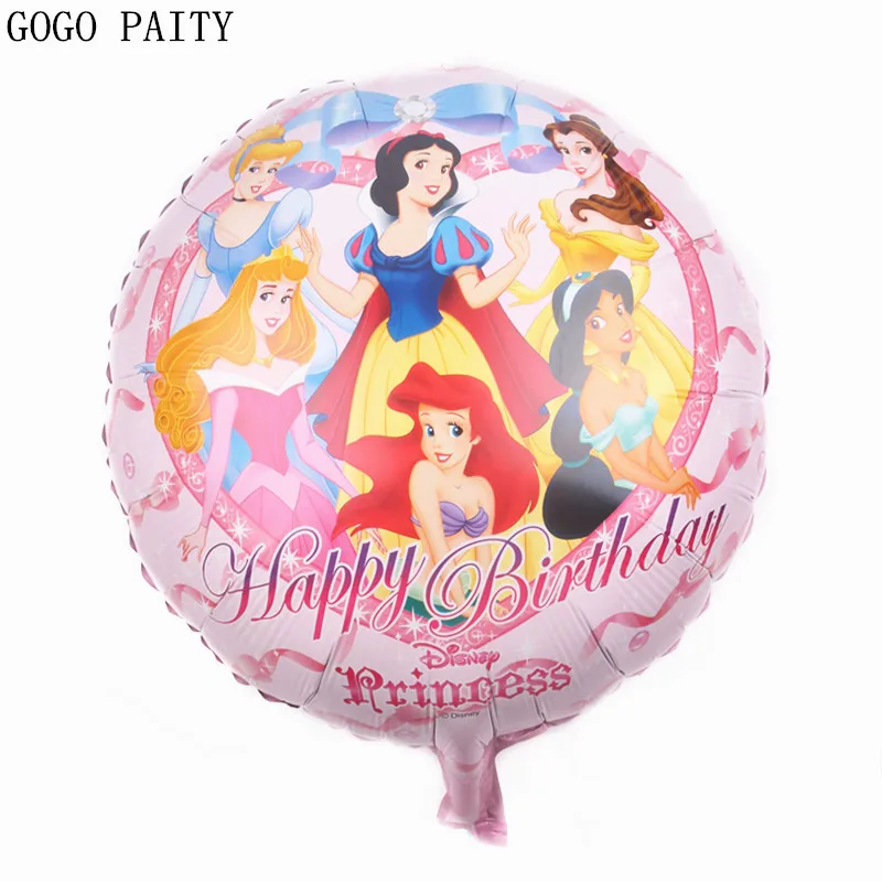 

GOGO PAITY Free shipping hot new 18-inch round princess aluminum balloon baby birthday party layout self-sealing