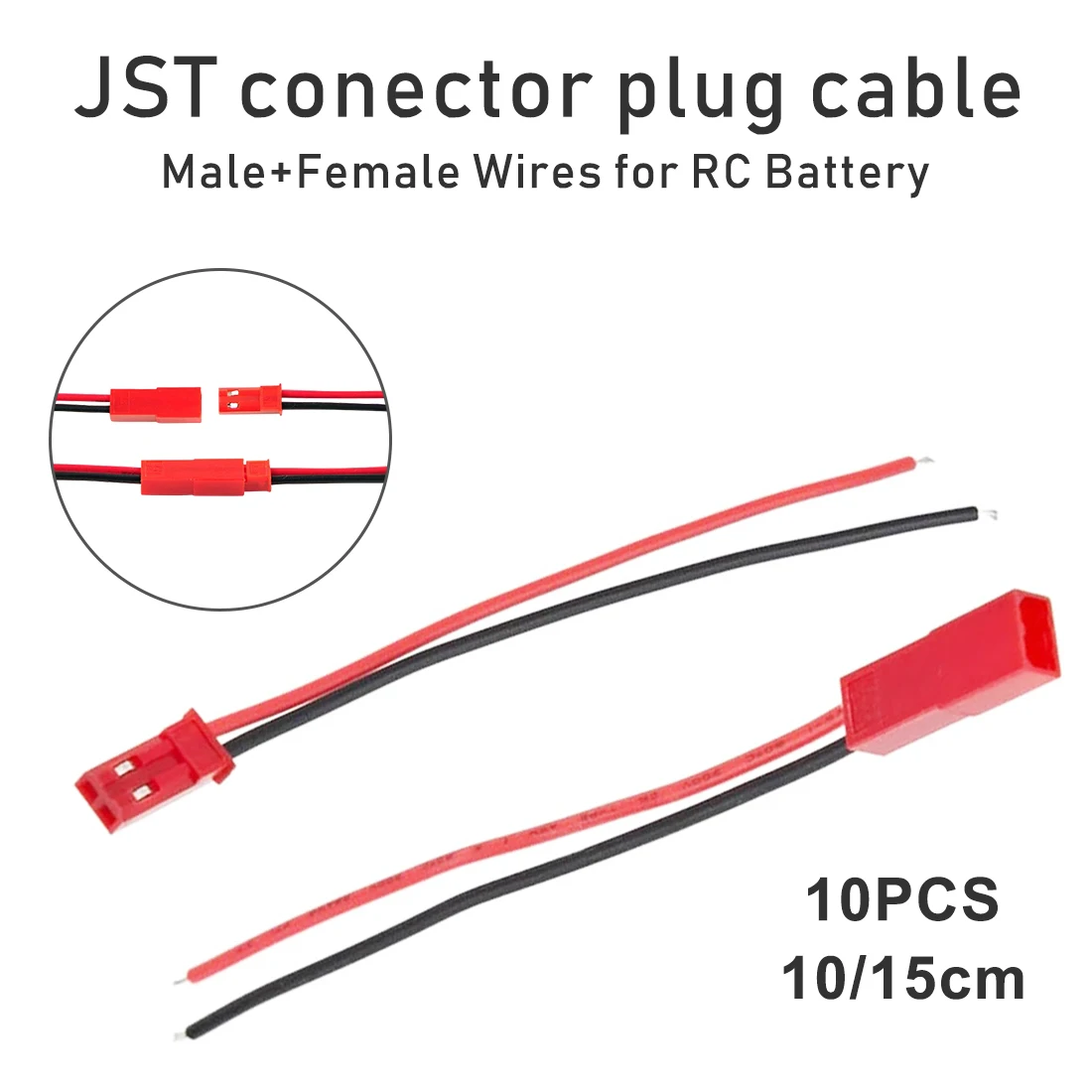 10 Pairs 100/150mm Connector Plug Cable Male+Female Wires for RC Battery