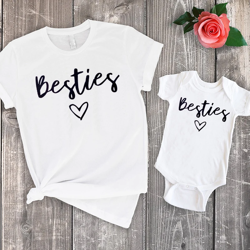 

2019 family matching clothes besties mommy and me outfits christmas summer tops mom and daughter clothing fashion love