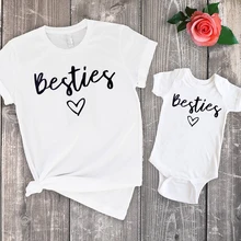 

2019 family matching clothes besties mommy and me outfits christmas summer tops mom and daughter clothing fashion love