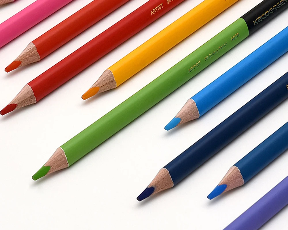 36 шт., цветные карандаши для рисования Xiaomi Mijia KACOGREEN, 36 цветов, яркие карандаши для рисования, гладкий набор, 4,0 мм, для художника, студента