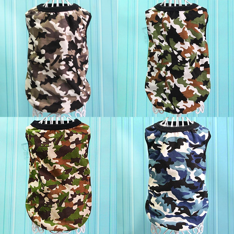 

Pet Dog Cat T Shirt Clothes Dog Vests Cotton Apparel Puppy Camouflage Four Color Soft Coat Hot for Dogs